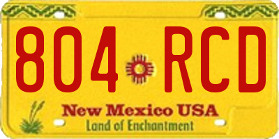 NM license plate 804RCD