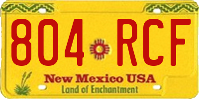 NM license plate 804RCF