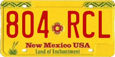 NM license plate 804RCL