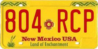 NM license plate 804RCP