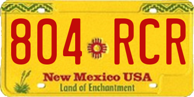NM license plate 804RCR