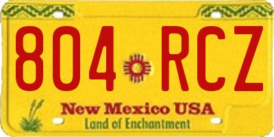 NM license plate 804RCZ