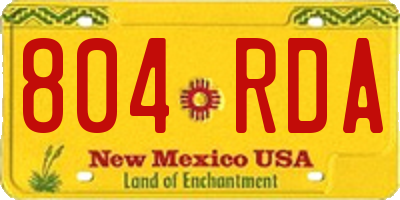 NM license plate 804RDA