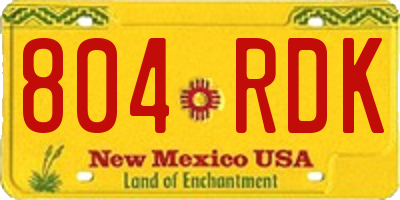 NM license plate 804RDK