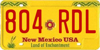 NM license plate 804RDL