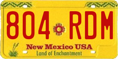 NM license plate 804RDM