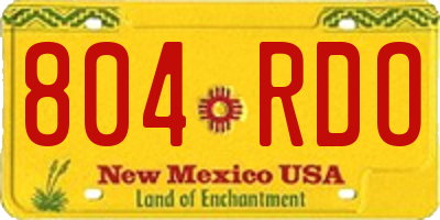 NM license plate 804RDO