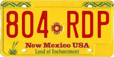 NM license plate 804RDP