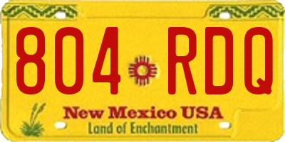 NM license plate 804RDQ