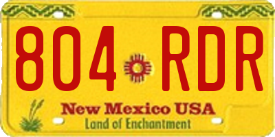 NM license plate 804RDR