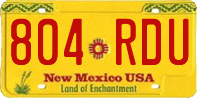NM license plate 804RDU