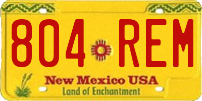 NM license plate 804REM