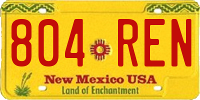 NM license plate 804REN