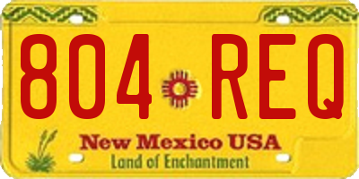 NM license plate 804REQ
