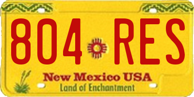NM license plate 804RES