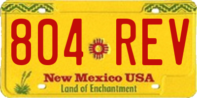 NM license plate 804REV