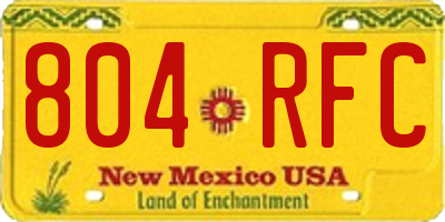 NM license plate 804RFC