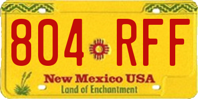 NM license plate 804RFF