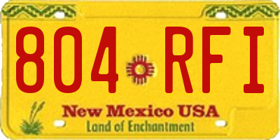 NM license plate 804RFI