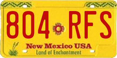 NM license plate 804RFS