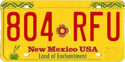 NM license plate 804RFU