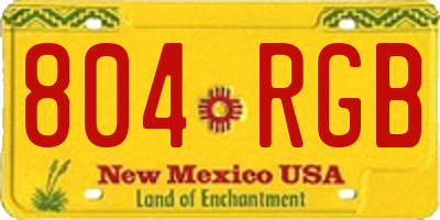 NM license plate 804RGB