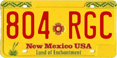 NM license plate 804RGC