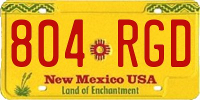NM license plate 804RGD