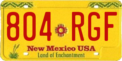 NM license plate 804RGF