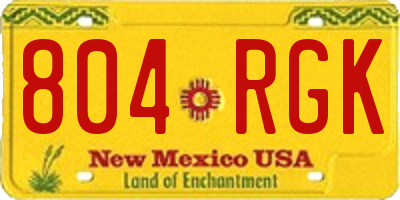 NM license plate 804RGK