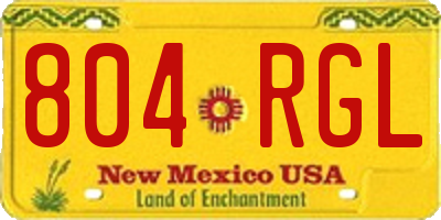 NM license plate 804RGL