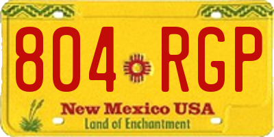 NM license plate 804RGP