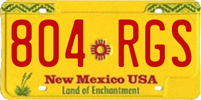 NM license plate 804RGS