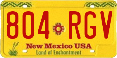 NM license plate 804RGV