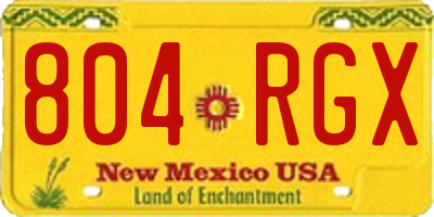 NM license plate 804RGX