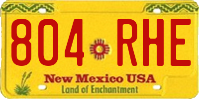 NM license plate 804RHE