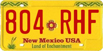 NM license plate 804RHF