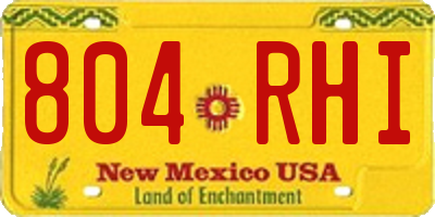 NM license plate 804RHI