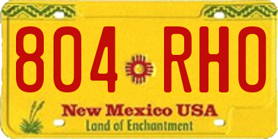 NM license plate 804RHO
