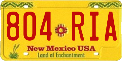 NM license plate 804RIA