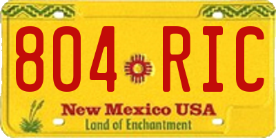 NM license plate 804RIC