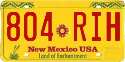 NM license plate 804RIH