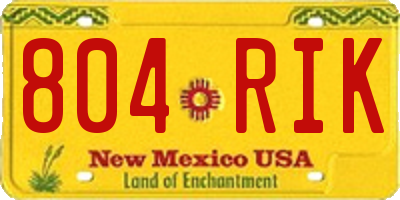 NM license plate 804RIK