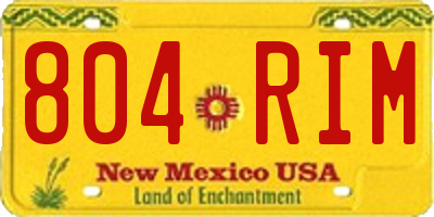 NM license plate 804RIM