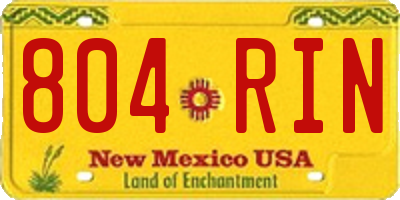 NM license plate 804RIN