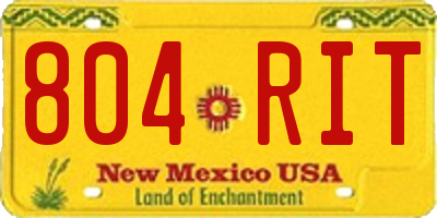 NM license plate 804RIT