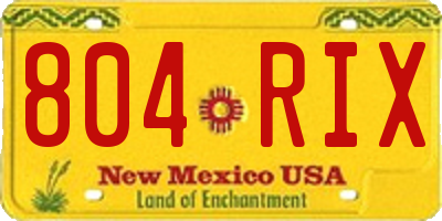 NM license plate 804RIX