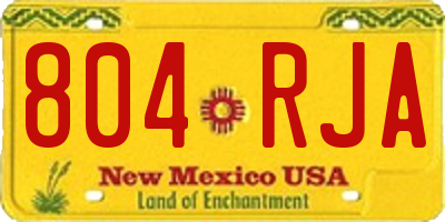 NM license plate 804RJA
