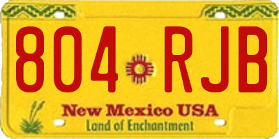 NM license plate 804RJB