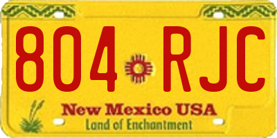 NM license plate 804RJC
